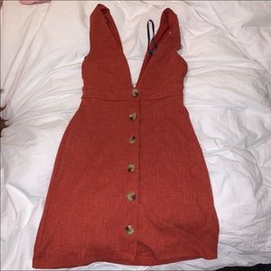 Deep v button down dress